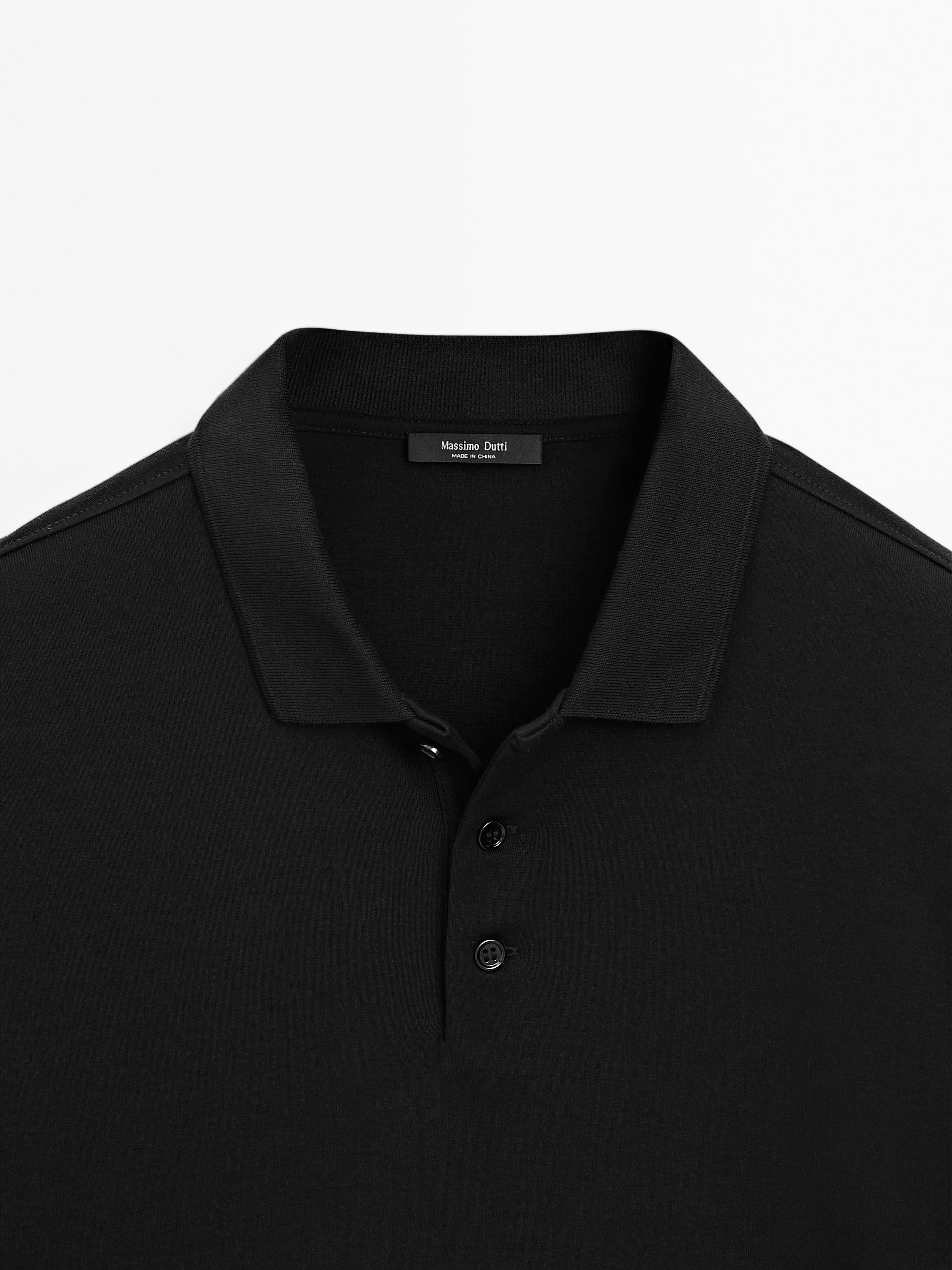 Short sleeve polo shirt with collar detail